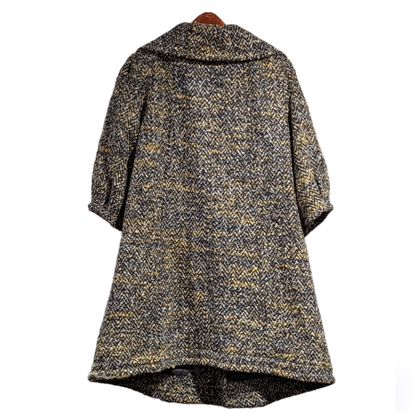 Angie Coat No Size Tag Vintage Wide Collar Button Closure 3/4 Sleeves - Picture 7 of 7